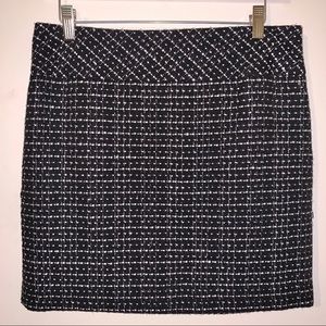 Loft Tweed Black Print Skirt
